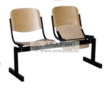 Блок стульев 2-х местный с откидными сиденьями (фанера)