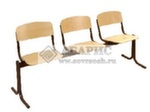 Блок стульев 3-х местный с неоткидными сиденьями (фанера)