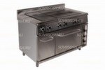 Плита электрическая 6-конфорочная с жарочным шкафом ПЭ-726ШК / 16,5кВт, 380В / вся нержавейка